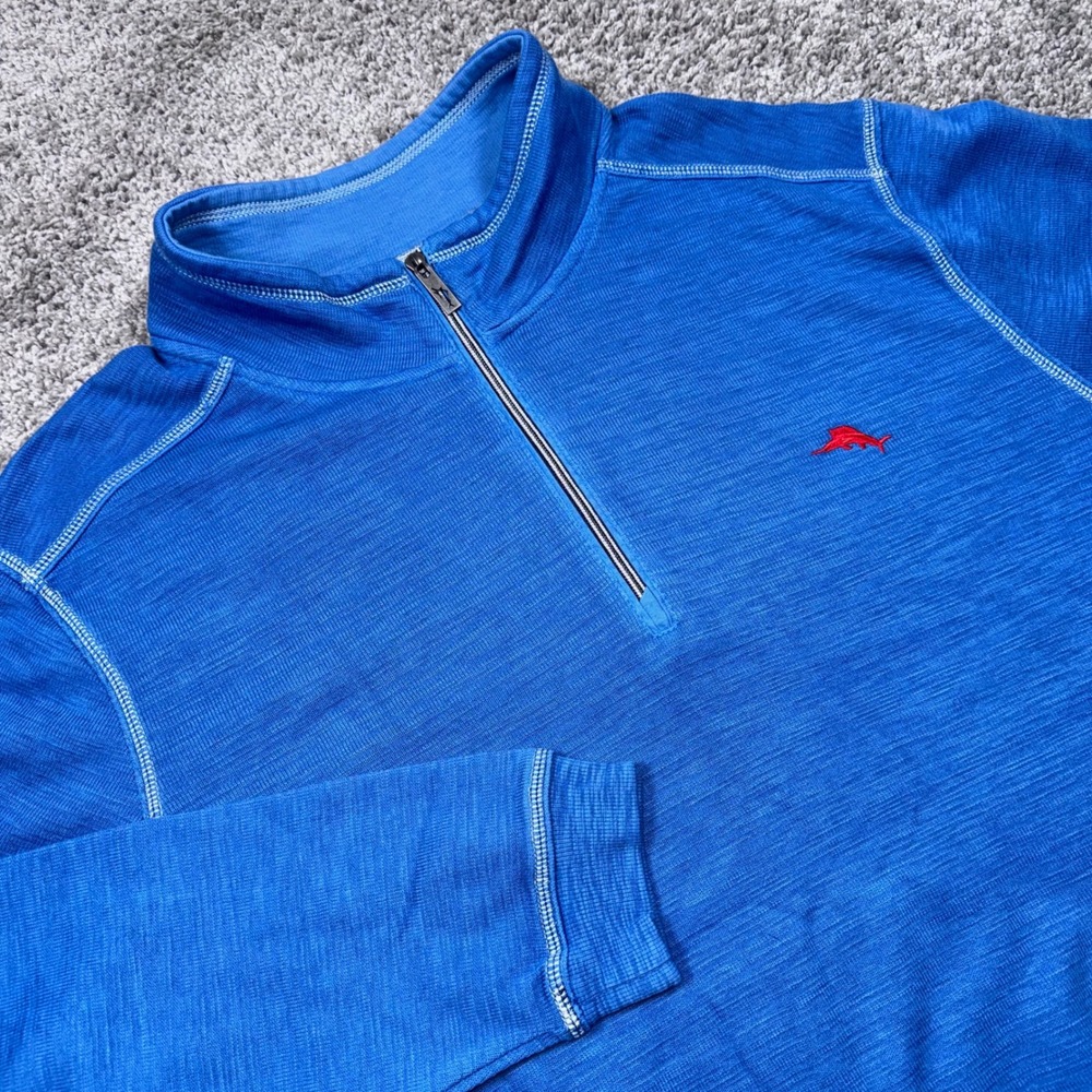 Tommy Bahama Flip Side Abaco Quarter Zip Pullover Mens Blue 3XL NEW